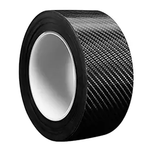 Car Door Sill Protector Bumper Protector Carbon Fiber Car Wrap Film 5D Gloss Black Vinyl Automotive Wrap Film Self-Adhesive Anti-Collision Film Fits for Most Car (2In x 33FT, Black)