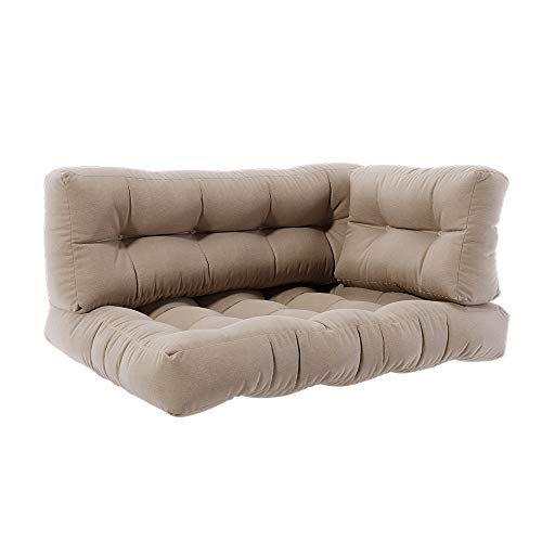 Vicco Pallet cushion set Flocken, Sand, 120 x 80 cm 3 parts