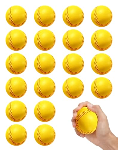 Tarutaru 20 Pack Foam Balls for Baseballs & Softballs - Soft Practice Baseballs for Hitting Pitching Batting Training Indoor & Outdoor Sport Diameter 2.83in