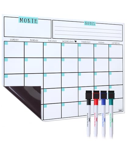 Image of Mr. Pen- Dry Erase Calendar for Fridge, Magnetic, 14.7 x 11.8, Magnetic Calendar with 4 Dry Erase Markers