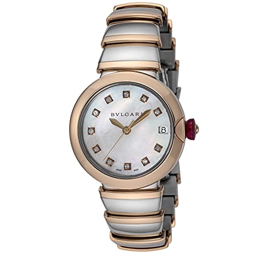 [BVLGARI(�u���K��)] ���`�F�A �E�H�b�` ������ ���퐶���h�� �T�t�@�C�A�K���X �z���C�g�p�[�������� LU33WSPGSPGD/11 ���f�B�[�X [���s�A���i]