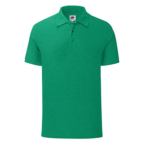 Fruit of the Loom Polo Iconico Pique para Hombre (XL) (Verde jaspeado)