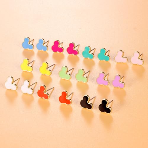 10 Pairs Hypoallergenic Sutd Earrings for Women and Teen Girls with Stainless Steel Post - Assorted Sytle and Vivid Color Earrings Set2