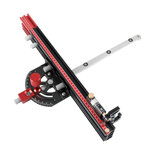 Calibre de inglete para sierra de mesa ajustable multi ángulo  60° a 60° Calibre de inglete de precisión con parada de ángulo rápido para sierra de mesa, sierra de cinta, mesa de enrutador. Compatible