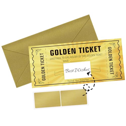 WenmthG Golden Ticket Gift Personalised Holiday Scratch Card Reveal Birthday Surprise Scratch Card Gift Reveal Golden Ticket 1 PCS