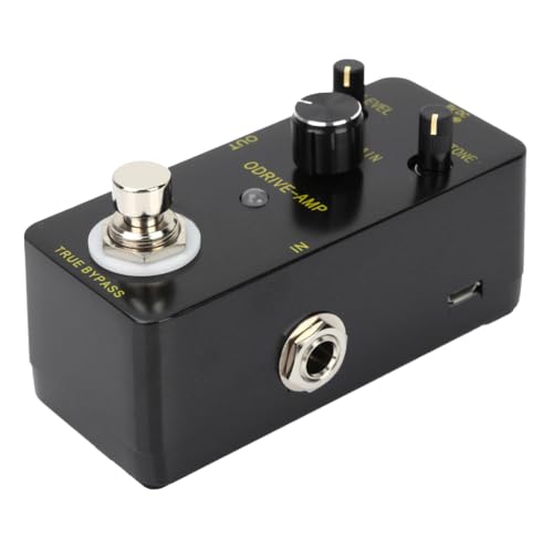 Overdrive Guitar Effect Pedal, Pure Circuit Simulation with Gain, Tone, Volume Controls, for Most Rock Styles