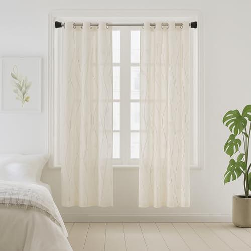 Image of JD FRESH 85 to 140 Cm Stainless Steel Extendable Curtain Rod Holder Without Drill /Shower Curtain Pipe /Window Curtain Rod for Home /Anti-Skid Spring Pull Rod for Bathroom /Wardrobe /Door - (Black)