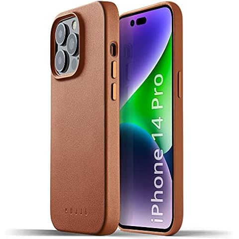 Mujjo Full Leather Case for iPhone 14 Pro with MagSafe (Tan) Cover