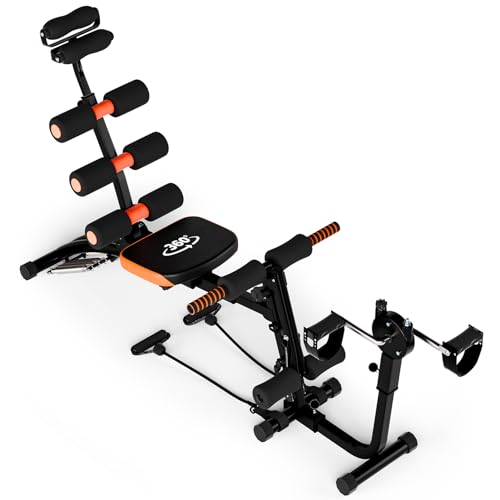 Banco de entrenamiento de abdominales para gimnasio en casa, máquina multifuncional ajustable 6 en 1 para entrenamiento total del cuerpo, banco de abdominales para abdominales, bancos de declinación