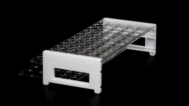 Image of Plastic Test Tube Rack for 15 /18 mm Tubes, Hole Diameter is 18.7mm, Holds 50, Detachable, Karter Scientific 208U2 (Pack of 3)