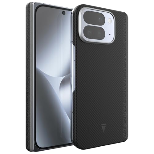TUDIA [Aramid Fiber 1500D] for Google Pixel 10 Pro Fold Case (2025) - [Pixelsnap & MagSafe Compatible] Ultra Slim Lightweight Grip Protective Back Cover with [Hinge Protection] (Matte Black)