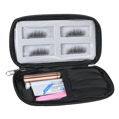 Eyelash Storage Bag Lashes Tool Set Organizer Case False Eyelash Applicator Tool Bag for Travel Small Empty Cosmetic Case Eyelash Holder (black)