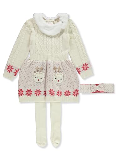 Little Lass Girls' 3-Piece Reindeer Leggings Set Outfit3