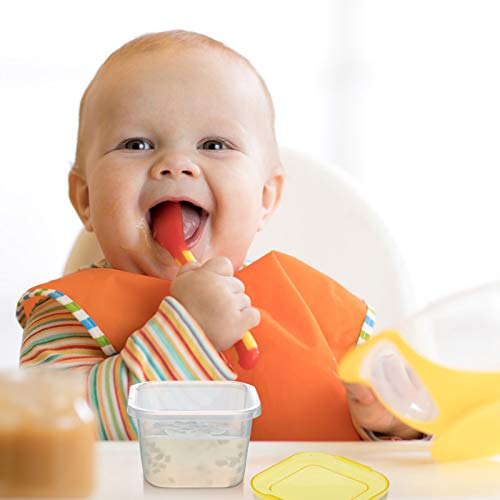 24 Pieces Baby Food Storage Freezer Containers, 4 Oz Plastic Baby Food Jars With Leakproof Lids, Small Baby Blocks Snack Containers And White Sticker Label For Infant Babies #TOP1