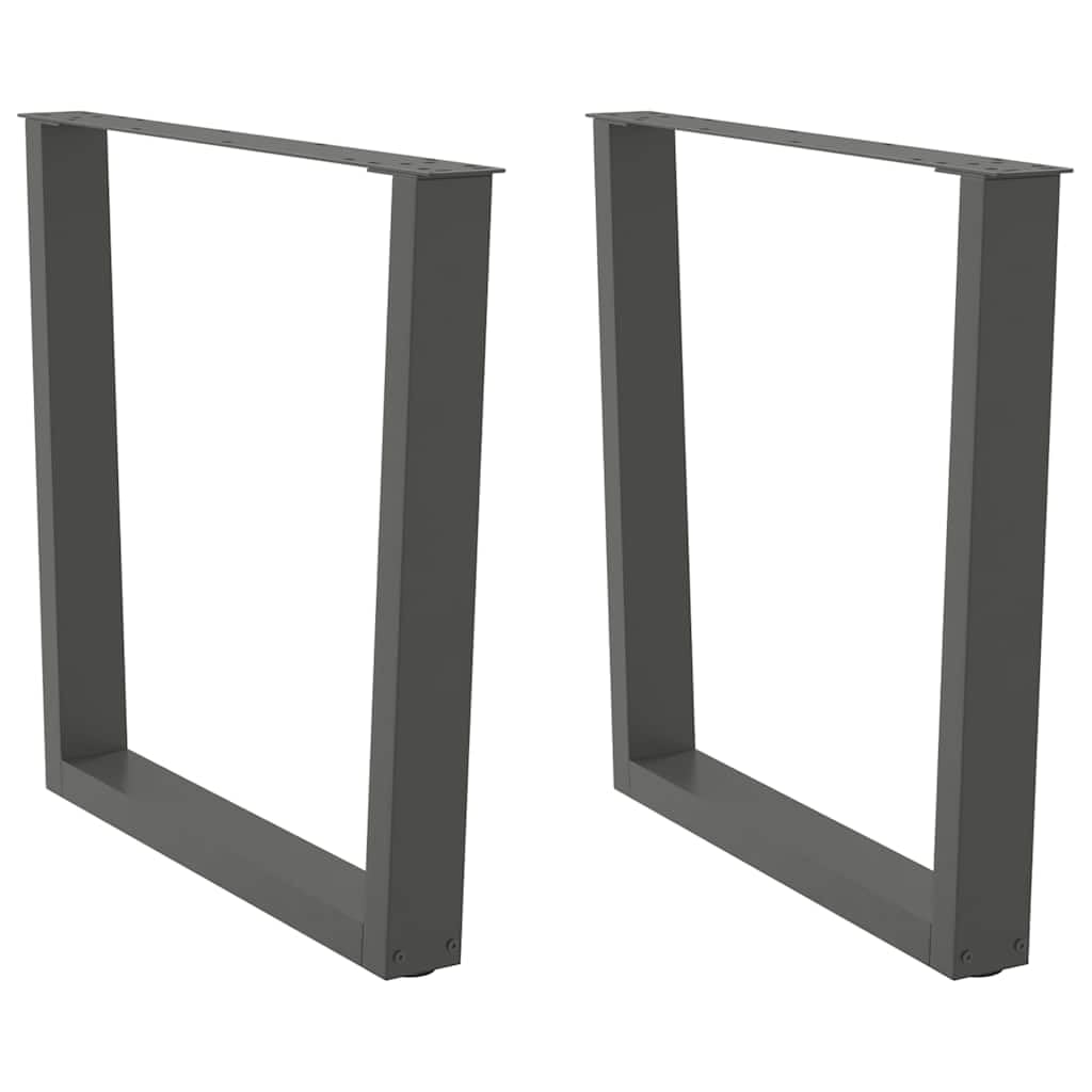 Pieds de table à manger en V design acier anthracite robuste et réglable
