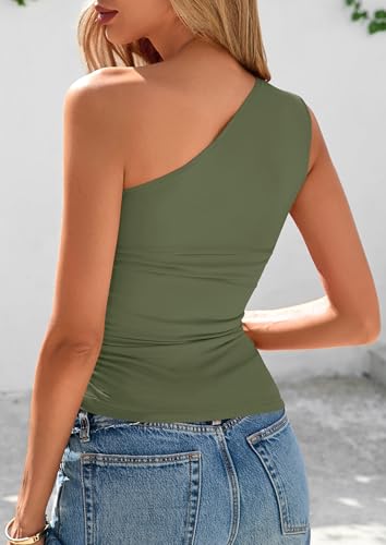 Image of PRETTYGARDEN One Shoulder Summer Tops for Women