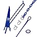 Greenfield Complete Boat Anchor Kit (Up to 16' and 24' Sizes) Comes with Fluke Anchor, Anchor Chain, Anchor Rope, Shackles. Blue Coated Fluke Kit. Boat Accessories Marine