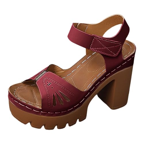 Sandalias de cuña para mujer tipo zuecos de vestir con plataforma y tacón grueso moderno