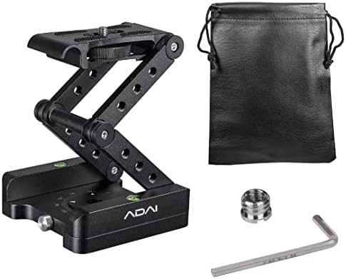 ADAI Folding Z Flex Tilt Head Camera Tripod Mount 360°Rotating with Calibration Scales and 1/4” Screw Thread Standard Quick Release Plate Compatible with DSLR Camera Canon Sony Pentax