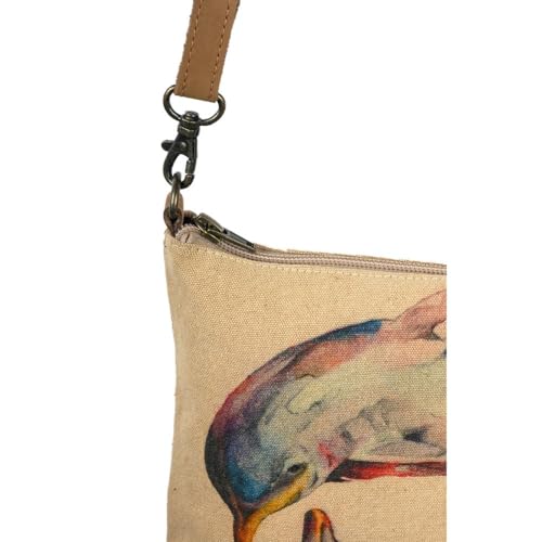 Dolphins - Wristlet Wallets for Women, Crossbody Sling Bags,100% Cotton Canvas, Cotton Canvas Purses for Women4