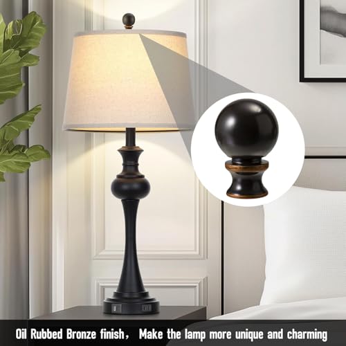 Akahttbn Oil Rubbed Bronze Finish Ball Lamp Finial, Lighting Accessories Lamp Shade Decorative,1-1/2 Inch Ball Knob Table Lamps, Floor Lamps, Lamp Topper Knob,2 Pcs - Thumbnail 2