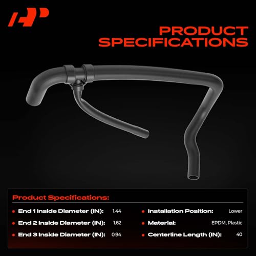 A-Premium Lower Radiator Coolant Hose Compatible with Ford Crown Victoria Grand Marquis 1998-2002 V8 4.6L, Mystique 1998 V6 2.5L & Lincoln Town Car 1998-2002 V8 4.6L & Mercury Grand Marquis 1998-2002 by A-Premium - Image 3