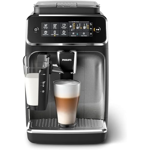 Philips 3200 Serie EP3246/70 Kaffeevollautomat, 5 Kaffeespezialitäten (LatteGo Milchsystem) Schwarz/Silber-lackiert