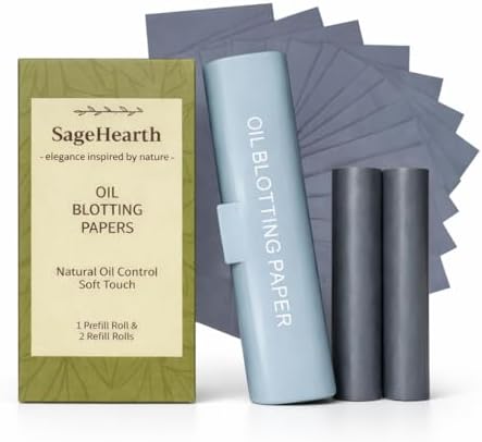 Natural Oil Blotting Papers, 100% Natural Pulp Paper, 1 Prefill Roll and 2 Refill Rolls, Soft Touch Oil Control for Face image 5