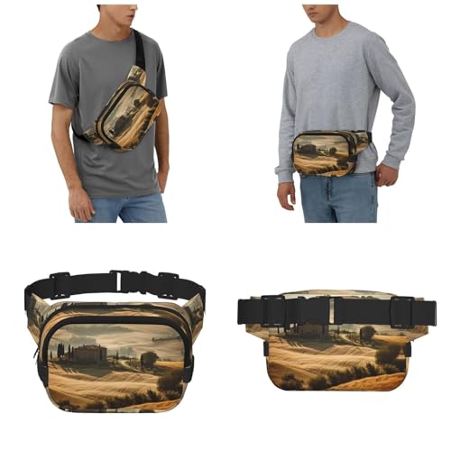 Sac banane imprimé paysage de Toscane Walrus avec sangle ajustable - 6