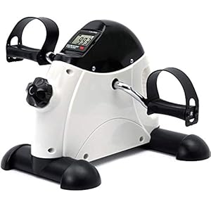 DECELI Under Desk Bike Pedal Exerciser – Portable Mini Exercise Bike for Arm/Leg Exercise, Mini Exercise Peddler with LCD Display（White）