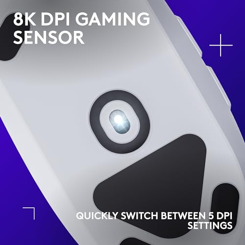 Logitech G203 Wired Gaming Mouse, 8,000 DPI, Rainbow Optical Effect LIGHTSYNC RGB, 6 Programmable Buttons, On-Board Memory, Screen Mapping, PC/Mac Computer and Laptop Compatible - White by Logitech G - Image 2