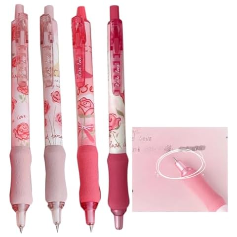 Kazons Kawaii Pink Cherry Flowers Mecanical Pencils, Fine Point (0.5mm), 4 counts, Bulk Mecanical Pencil for Work Comfortable For Writting (Multicolor) Cover