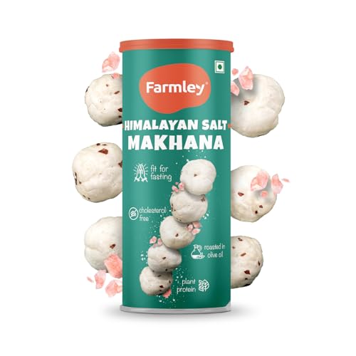 Image of Farmley Himalayan Salted Roasted and Flavoured Makhana | Healthy & Crunchy Snack | Cholesterol Free | Gluten Free | Rich In Protein & Calcium | Roasted In Olive Oil - 83g Jar