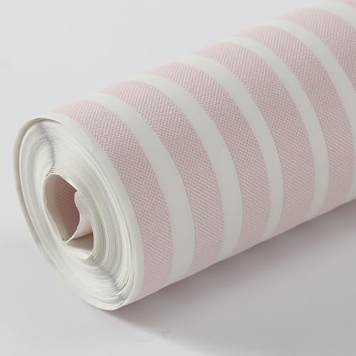Beswitory Striped Wallpaper Modern Embossed Plain Textured Pink Wallpaper for Bedroom Living Room Feature Wall Lounge Hallway Hall Adults Teenager