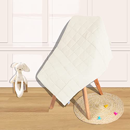 Twinor Baby Muslin Quilt Blanket，Warm And Lightweight Crib Quilt Neutral Comforter For Newborn And Toddler Boys Girls (Off-White) #TOP3