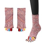 CZXCV Toe Separator Socks for Yoga Sports Gym, Unisex Comfort Foot Alignment Socks for Women Men
