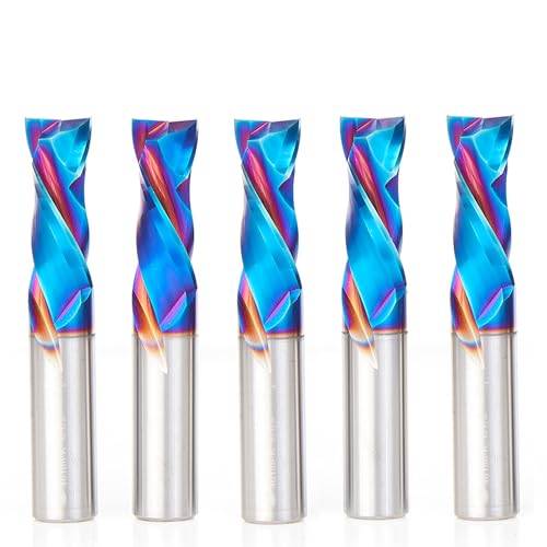 Image of Amana Tool Spektra Extreme Tool Life Solid Carbide CNC Compression Spiral Router Bit, 46188-K-5 5-Pack, 1 /2 D x 1-1 /4 CH x 1 /2 Shk x 3 Inch L 2 Flute