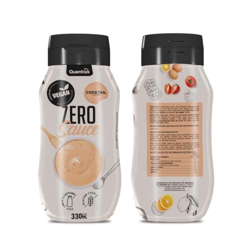 Quamtrax Nutrition - Salsa Gourmet Zero 0% Calorías - 330ml - Sabor auténtico, sin grasas y ligera (330, Cocktail)