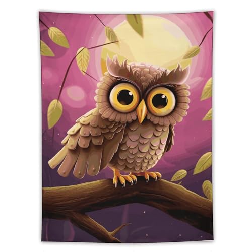 Tapisserie murale hibou grand format pour créer une ambiance cocooning de chambre