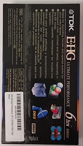 Tdk Ultimate Performance E-Hg Extra High Grade Vhs T-120 Blank Video Tape #TOP1