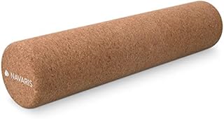 Navaris Cork Roller - Fitness Sport Yoga Cork Tube for Legs, Back, Muscles - 10 x 45 cm