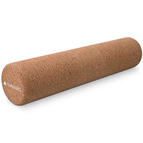 Navaris Faszienrolle Kork - Rolle für Yoga Massage Gymnastik Balance Boards - Massagerolle Fitnessrolle Rückenrolle - Faszien Training