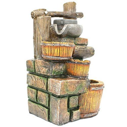 Fonte de Água Decorativa Resina Cascata Iluminação de Led GT749 - Lorben