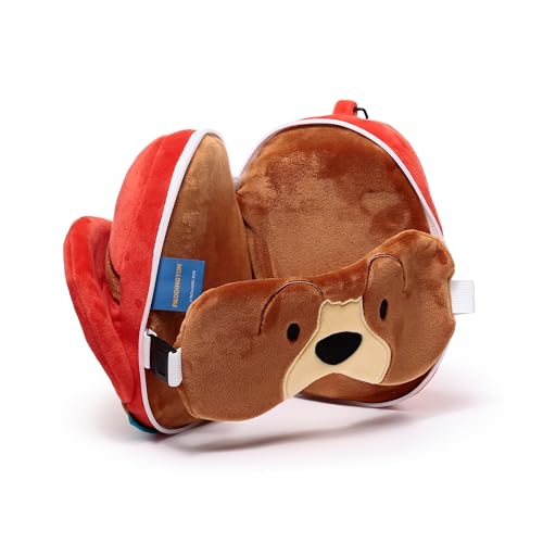Relaxeazzz Paddington Bear Travel Pillow & Eye Mask - Sleep Eye Mask Masks - Kids Travel Accessories For Sleeping Airplane - Flight Plane Neck Pillow Pillows