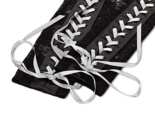 Pinup Lace Up Long Gloves For Women, Lace Fingerless Gloves, Dress-up, Costume or Halloween2