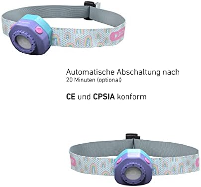 Ledlenser KIDLED4R - Childrens Rechargeable LED Head Torch for Kids, Battery Operated Kids Headlamp, 40 Lumens, Kids Camping Torch, Night Walking, Up to 18 Hours Running Time (Purple)