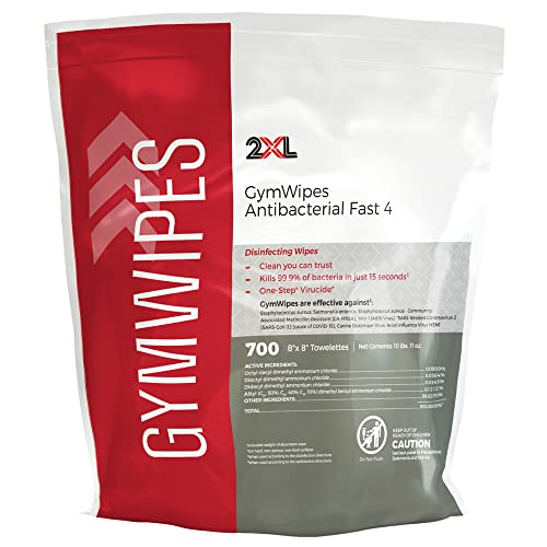 GymWipes Antibacterial Wipes Clean, Deodorize & Kills Bacteria, Viruses & Fungi, Kills 99.9% of Bacteria in 15 Seconds, For Homes, Hospitals, Day Care, Therapy, Schools & More, Refill 700 Pack