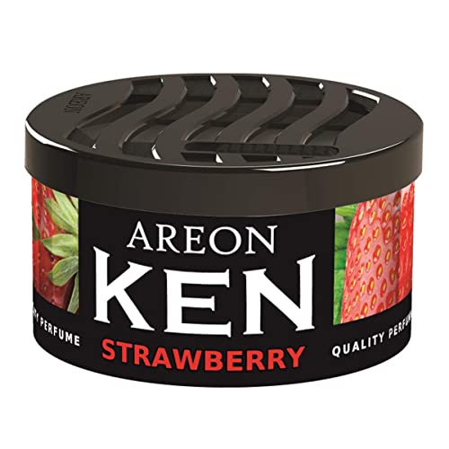 AREON Ken Désodorisant Voiture Fraise Maison en Pot Couvercle Ventilé Réglable 3D (Strawberry Lot de 2)