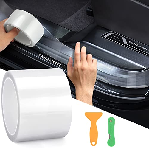 Kaliwa 10cm x 1000cm Vinilo Transparente Adhesivo Vinilo Coche A Prueba de Agua Sin Burbujas para Automóvil Motocicleta Bicicleta (Transparente Brillante, 10cm x 1000cm)