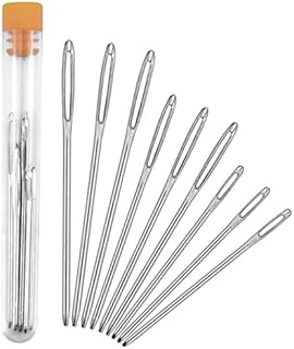 kissral Large Eye Blunt Needles 9 Pcs Large Eye Stitching Needles Hand Sewing Needles Yarn Knitting Needles Sewing Big Eye Darning Needles for Wool